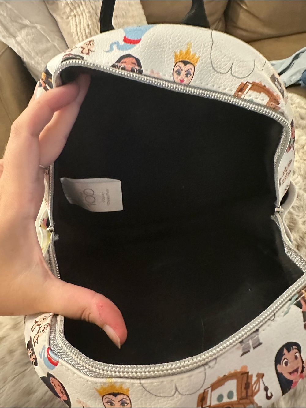 Disney 100 White Multi-Color Character Mini Backpack - Picture 7 of 7